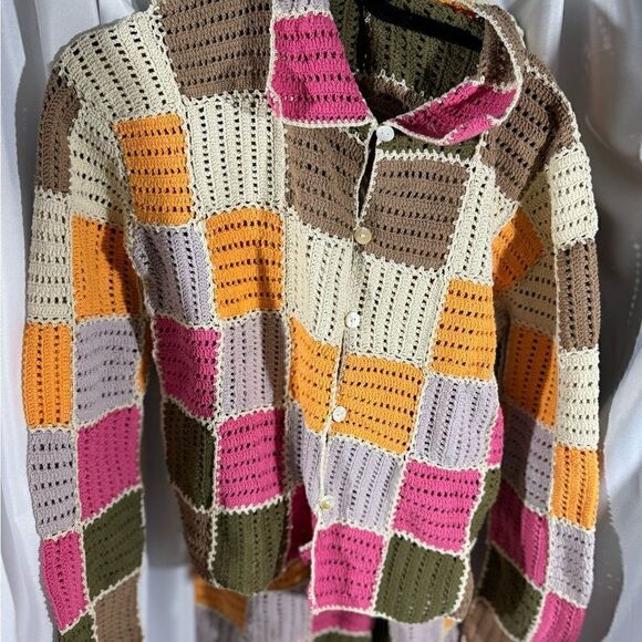 FREE PEOPLE BY SHE MADE ME NWT HAND MADE EDITH PANT SET MEDIUM - Picture 9 of 10